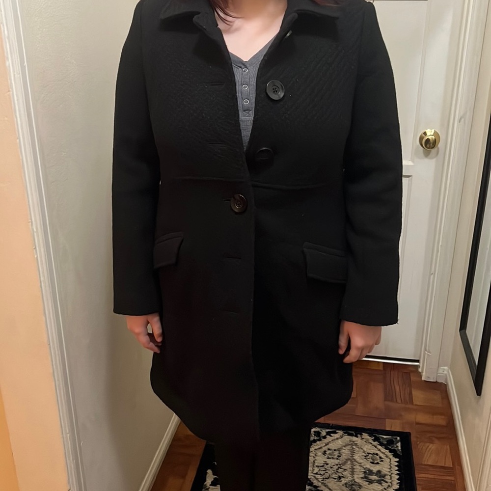 Black Liz lange maternity coat
